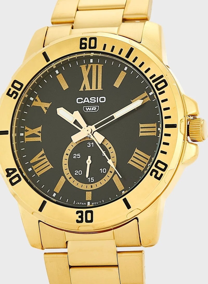 Casio Watch MTP-VD200G-1BUDF For Men - Analog Display, Stainless Steel Band - Gold - Image 2